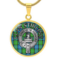 Clan Stirling Crest & Tartan Pendant Necklace