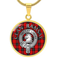 Clan Ramsay Crest & Tartan Pendant Necklace