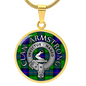 Clan Armstrong Crest & Tartan Pendant Necklace