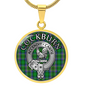 Clan Cockburn Crest & Tartan Pendant Necklace