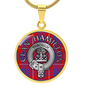 Clan Hamilton Crest & Tartan Pendant Necklace