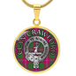 Clan Crawford Crest & Tartan Pendant Necklace