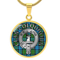 Clan Colquhoun Crest & Tartan Pendant Necklace