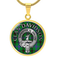 Clan Davidson Crest & Tartan Necklace