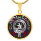 Clan MacGowan Crest & Tartan Pendant Necklace