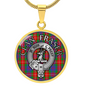 Clan Fraser Crest & Tartan Pendant Necklace