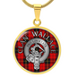 Clan Wallace Crest & Tartan Pendant Necklace