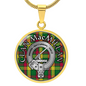 Clan MacMillan Crest & Tartan Pendant Necklace