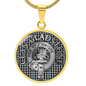 Clan Gladstone Crest & Tartan Pendant Necklace