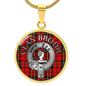 Clan Brodie Crest & Tartan Pendant Necklace