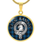Clan Ramsay Crest & Hunting Tartan Pendant Necklace