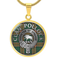 Clan Pollock Crest & Tartan Pendant Necklace