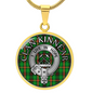 Clan Kinnear Crest & Tartan Pendant Necklace