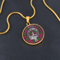 Clan Crawford Crest & Tartan Pendant Necklace