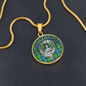 Clan Stirling Crest & Tartan Pendant Necklace