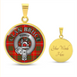 Clan Bruce Crest & Tartan Pendant Necklace