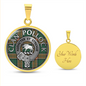 Clan Pollock Crest & Tartan Pendant Necklace