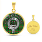 Clan Kinnear Crest & Tartan Pendant Necklace