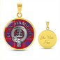 Clan Hamilton Crest & Tartan Pendant Necklace