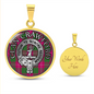 Clan Crawford Crest & Tartan Pendant Necklace