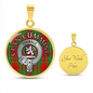 Clan Cumming Crest & Tartan Pendant Necklace