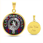Clan MacGowan Crest & Tartan Pendant Necklace