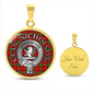 Clan Nicholson Crest & Tartan Pendant Necklace