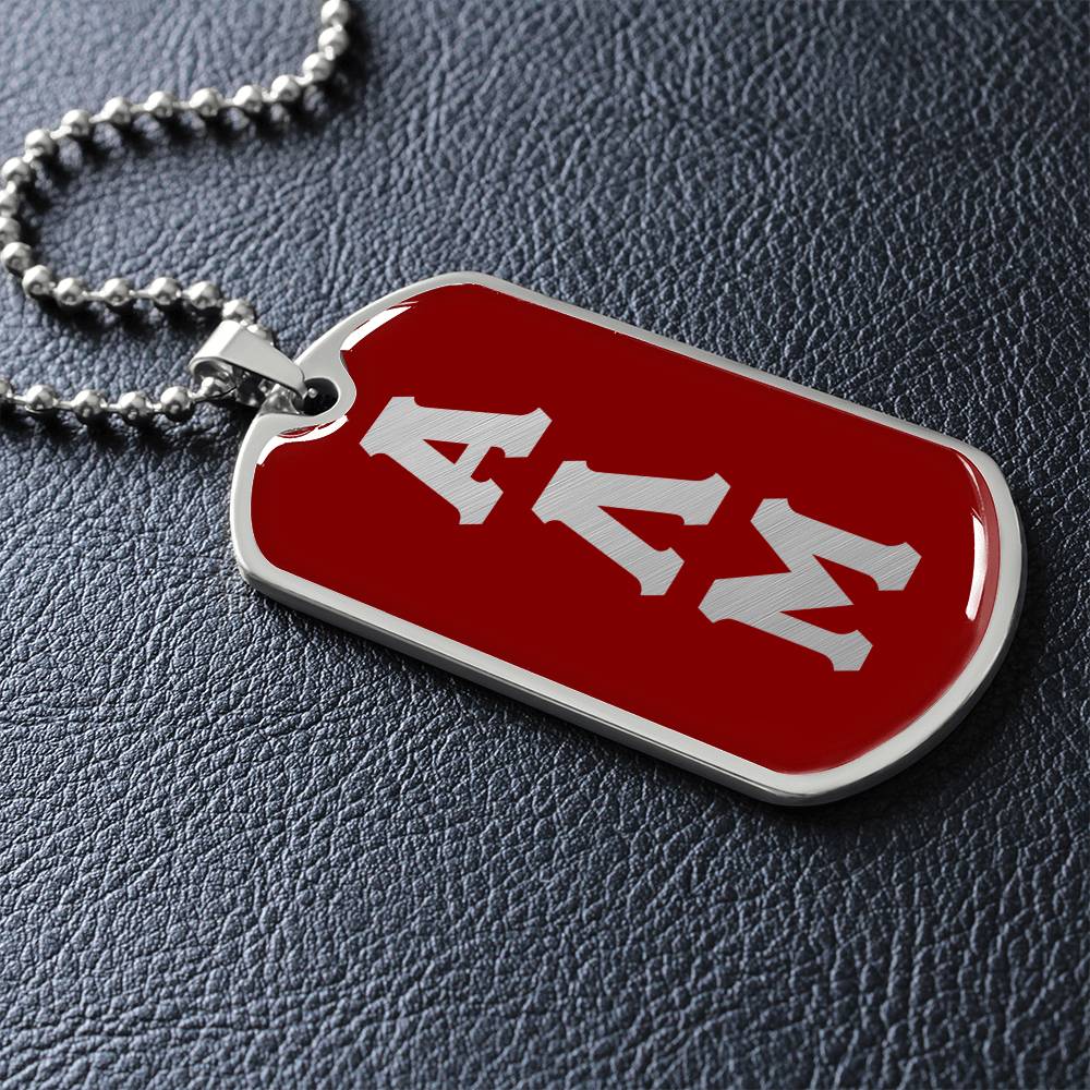 ΑΛΜ - Alpha Lambda Mu - Dog Tag Necklace