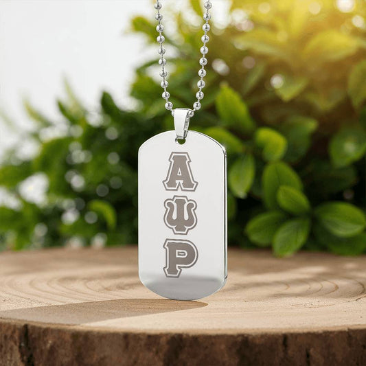 ΑΨΡ - Alpha Psi Rho - Etched Dog Tag