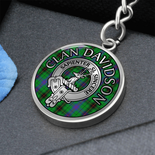 Clan Davidson Crest & Tartan Keychain