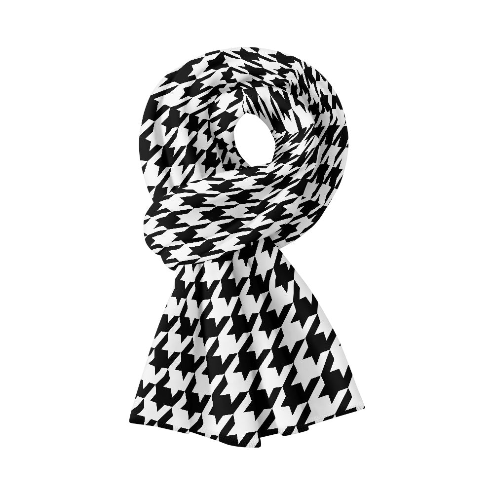 Two Tone Houndstooth Fluffy scarf