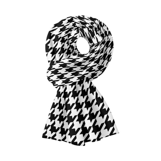 Two Tone Houndstooth Fluffy scarf