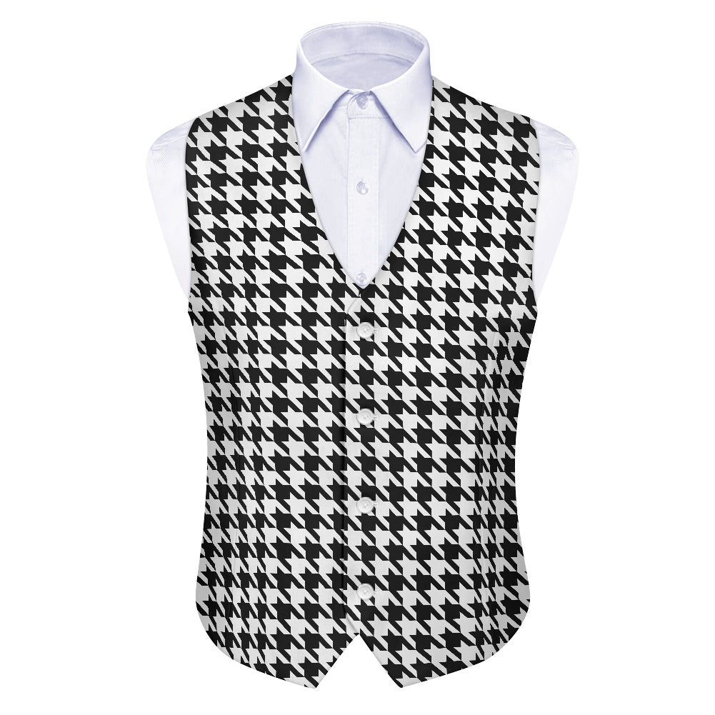 Two Tone Houndstooth Suit vest jacket