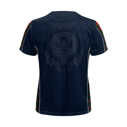 Clan Douglas Roxburgh Tartan & Black Douglas Crest Football Shirt