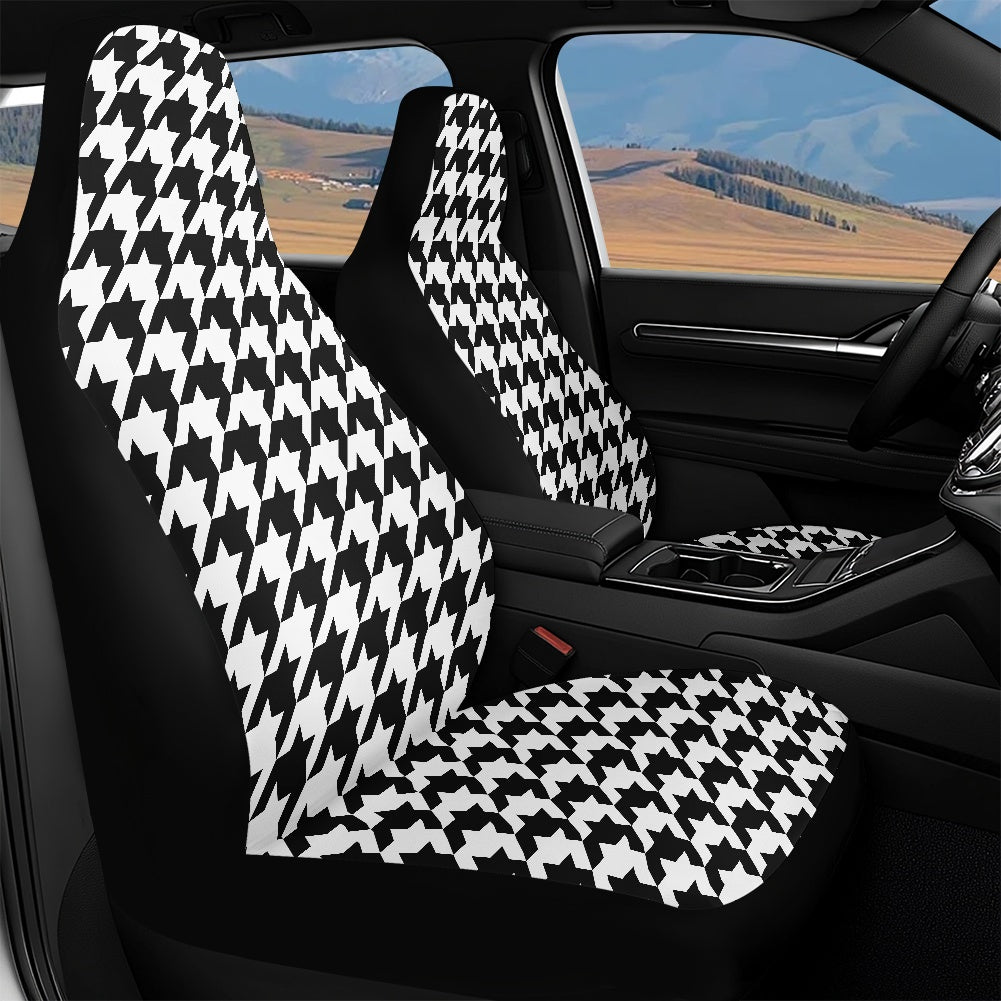 Two Tone Houndstooth Waterproof car front seat cover (with airbag hole)