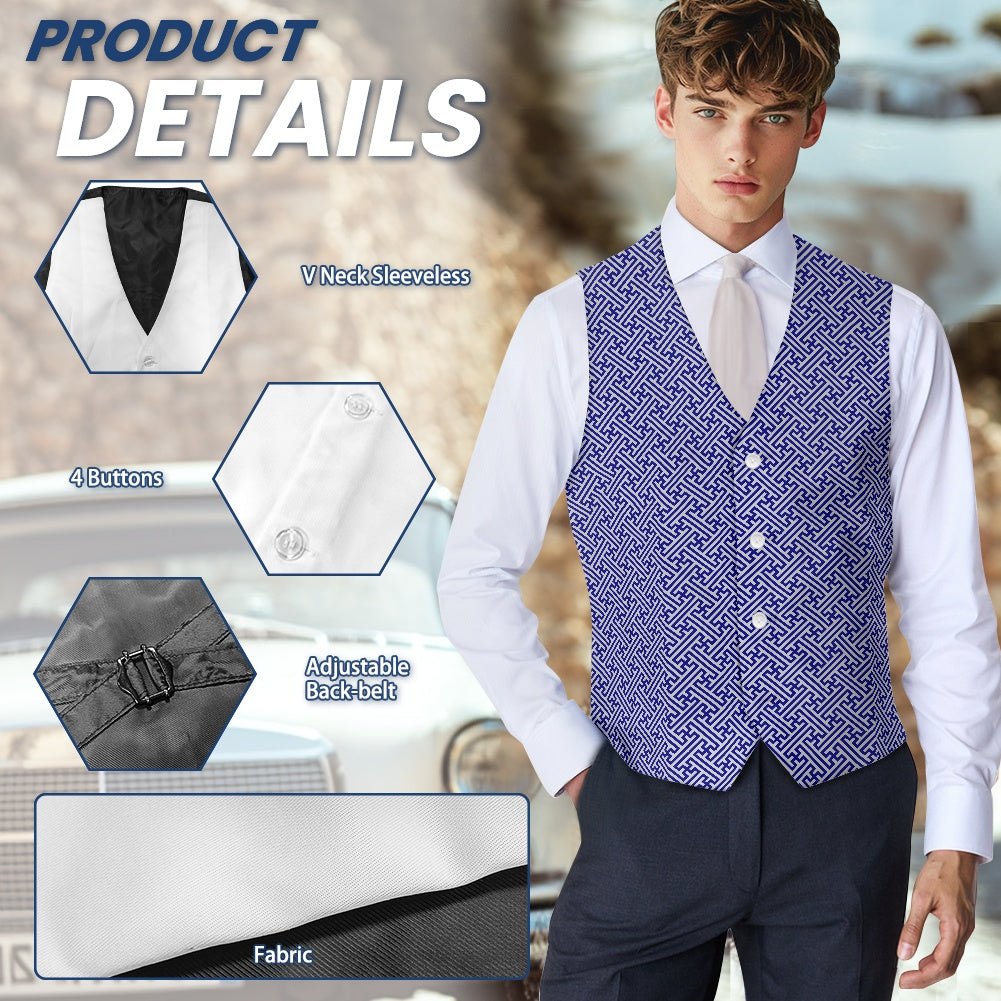 Wagara - Sayagata Blue Suit vest jacket