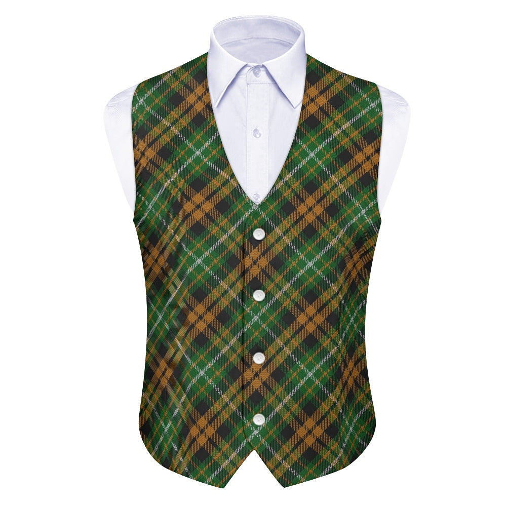 Clan Ramsay Orange Tartan Suit vest jacket