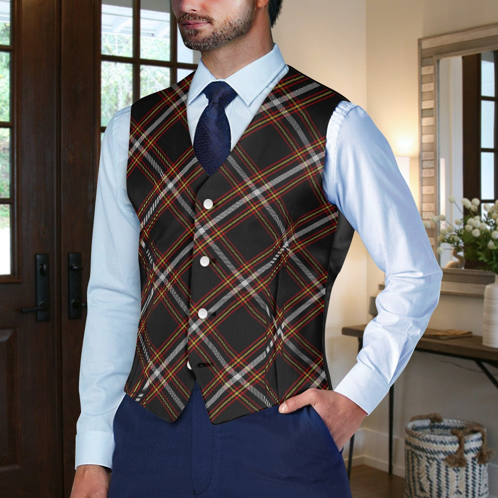 Black Country Tartan Suit vest jacket