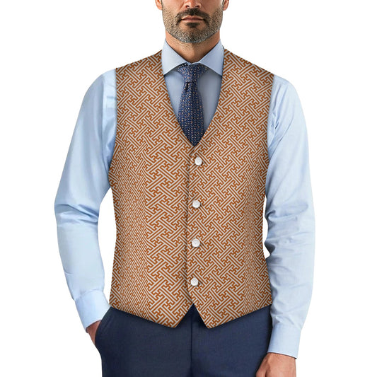 Wagara - Sayagata Brown Suit vest jacket