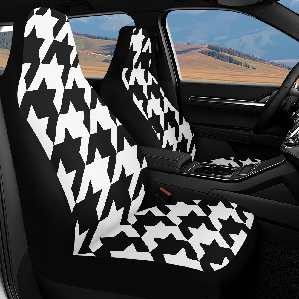 Two Tone Houndstooth Waterproof car front seat cover (with airbag hole)