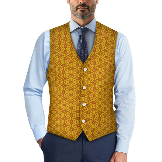 Wagara - Asanoha Brown Suit vest jacket