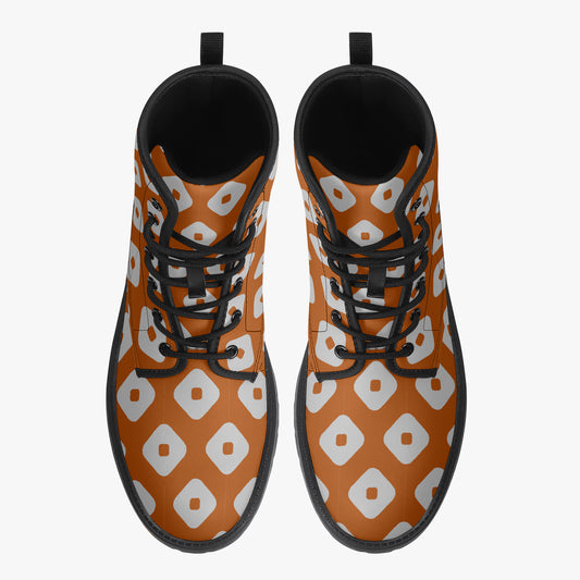 Japanese Wagara - Kanoko Orange - PU Leather Boots
