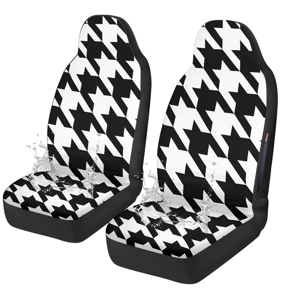 Two Tone Houndstooth Waterproof car front seat cover (with airbag hole)