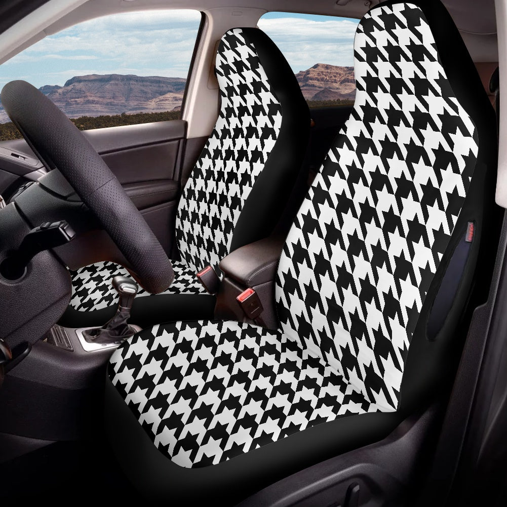 Two Tone Houndstooth Waterproof car front seat cover (with airbag hole)