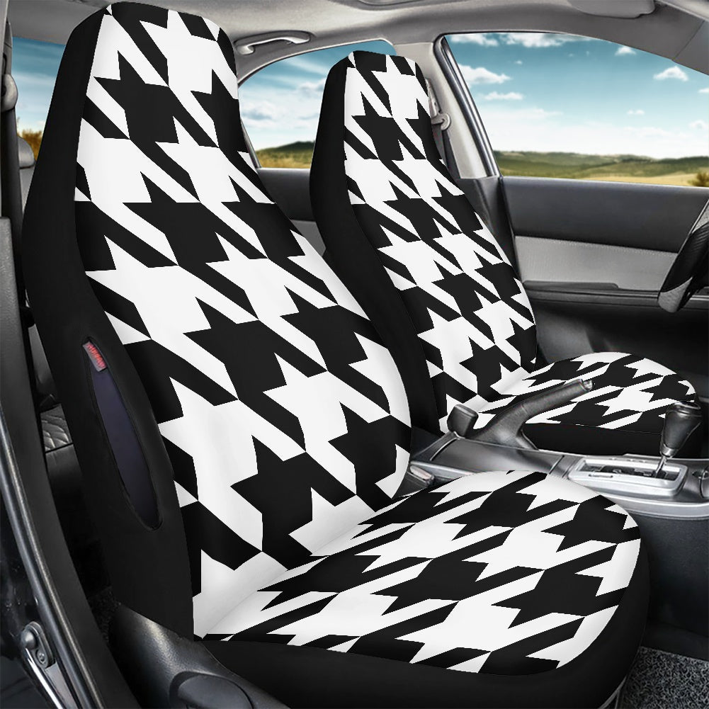 Two Tone Houndstooth Waterproof car front seat cover (with airbag hole)
