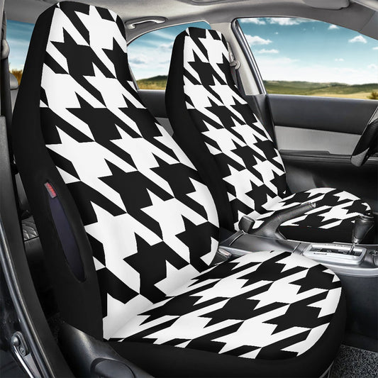 Two Tone Houndstooth Waterproof car front seat cover (with airbag hole)