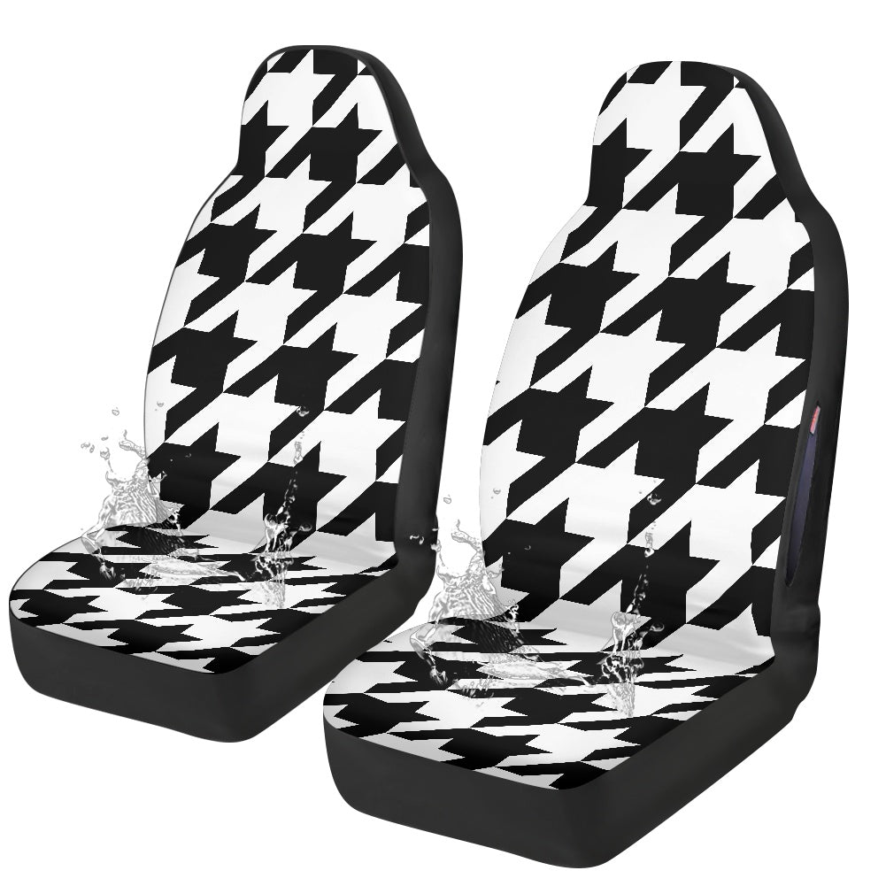Two Tone Houndstooth Waterproof car front seat cover (with airbag hole)