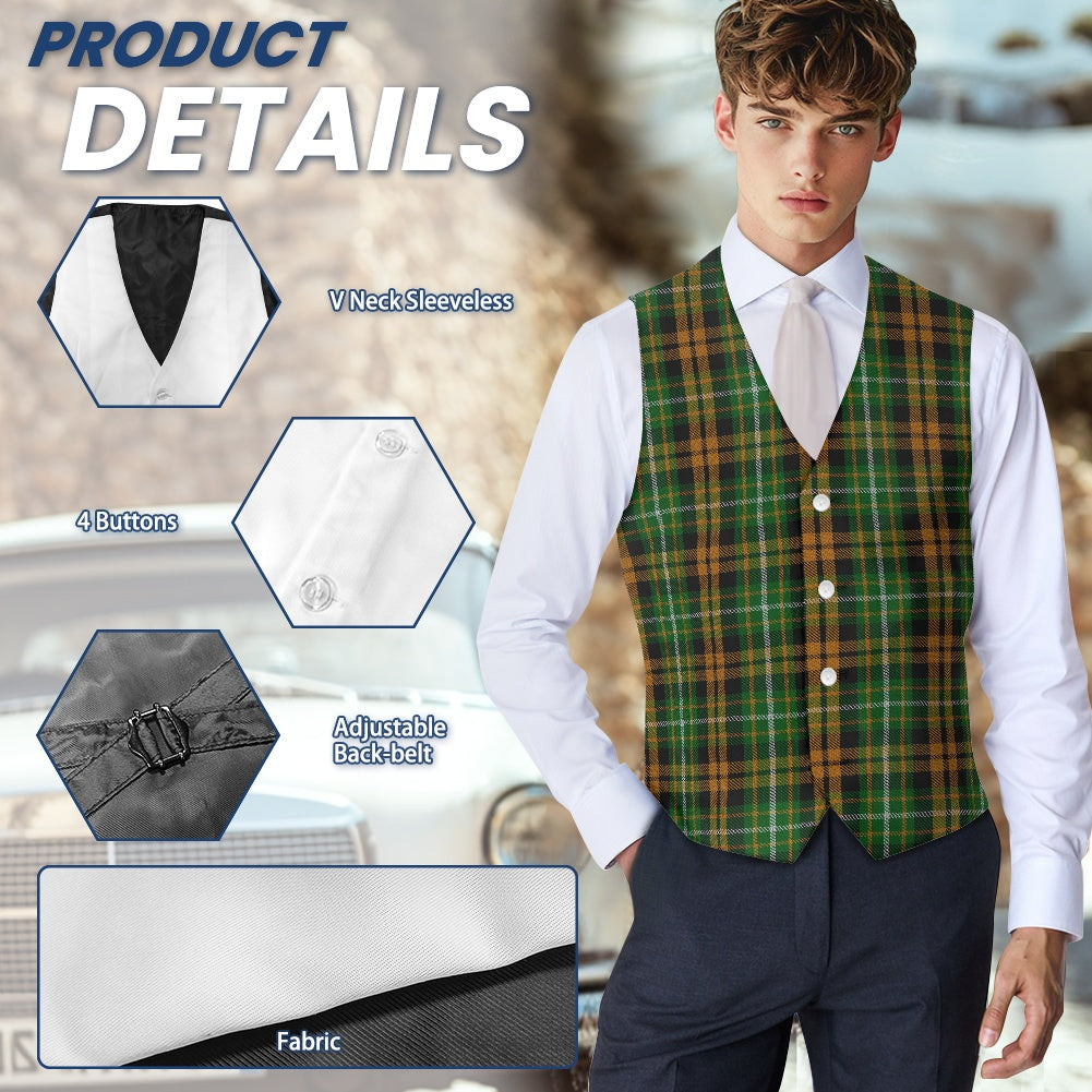 Clan Ramsay Orange Tartan Suit vest jacket