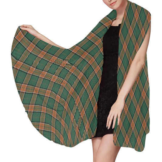Clan Pollock Tartan Bias Chiffon Scarf