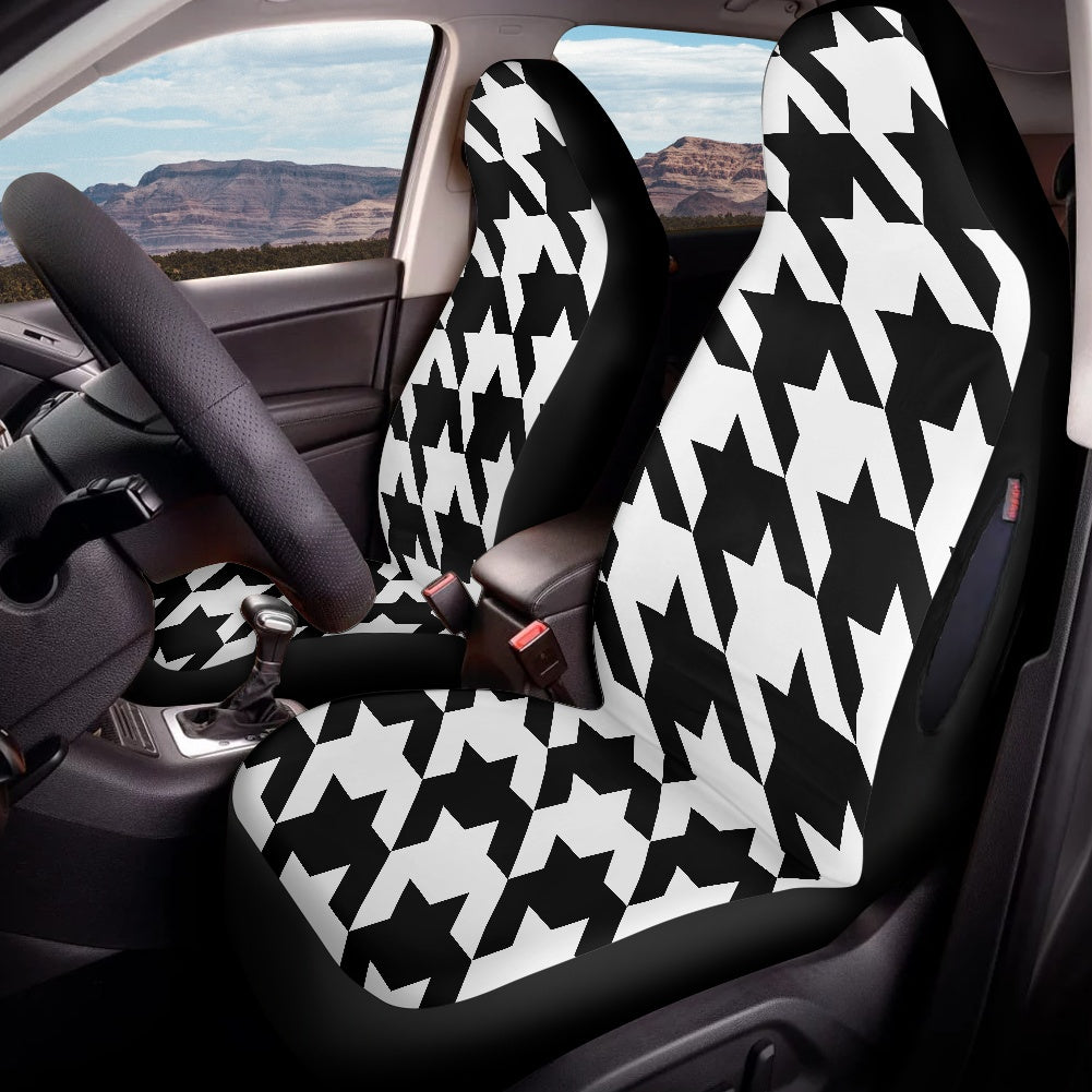 Two Tone Houndstooth Waterproof car front seat cover (with airbag hole)